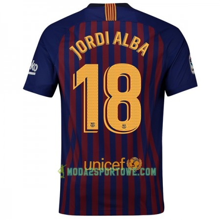 Koszulka FC Barcelona Jordi Alba 18 Domowe Stroje Piłkarskie 2018/19 Krótki Rękaw
